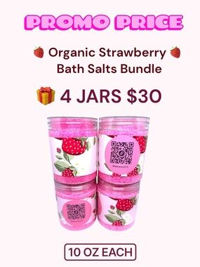 PROMOTIONAL SPECIAL BUNDLE DEAL 8 OZ E/O Strawberry Bath Salts Valentines